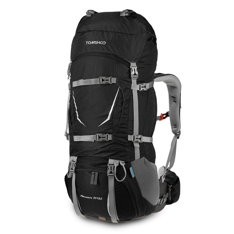 TOMSHOO Backpack 70+5L Outdoor Sport Water-resistant Internal Frame Backpack Backpacking Trekking Bag with Rain Cover for Climbing Camping Hiking Travel Mountaineering